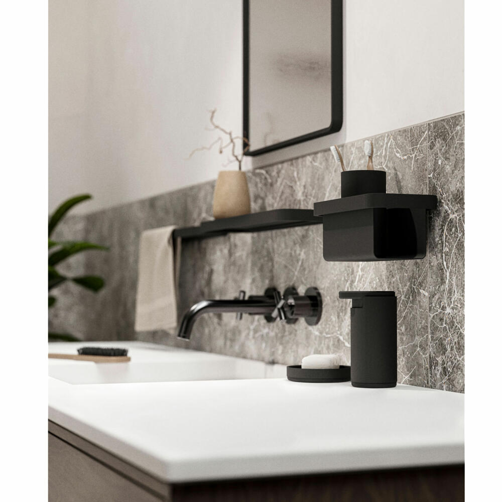 Zone Denmark Zahnbürstenbecher Rim, Zahnputzbecher, Aluminium / ABS, Black, H 13.6 cm, 14649