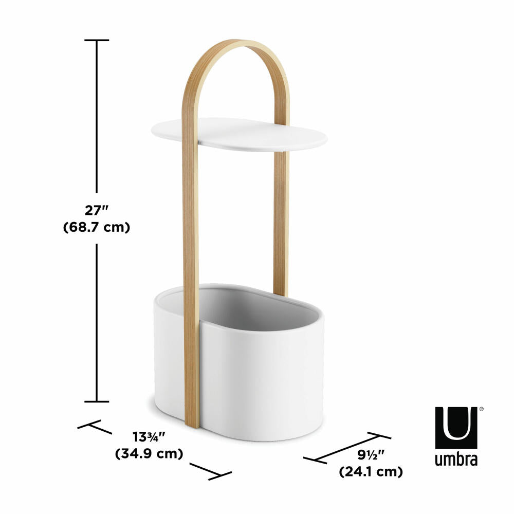 Umbra Bellwood side table, with storage space and cable duct, wood, steel, black, 35x24x70 cm, 1013760-048
