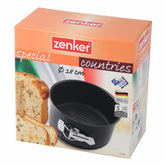 Zenker Special Countries Panettone-Backform, Panettone Springform, Back Form, Backform, Kuchenform, Ilag Classic, Schwarz, Ø 18 cm, 7520