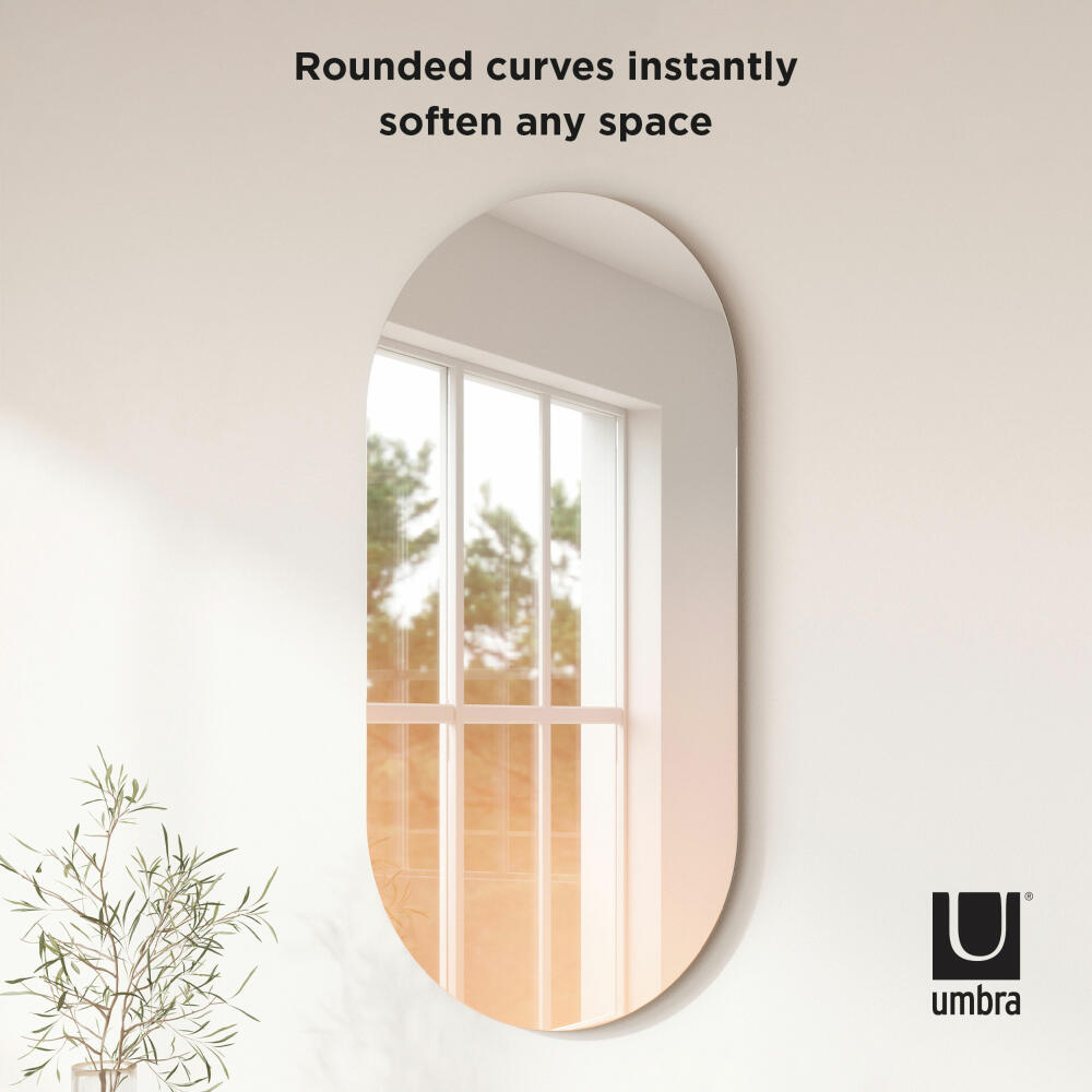 Umbra Spiegel Misto, ovaler Wandspiegel mit Farbverlauf, Zimmerspiegel, Spiegelglas, 92 x 46 cm, 1015778-880