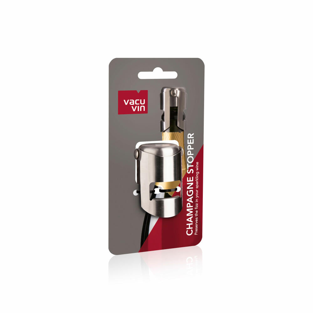 Vacu Vin Champagne Stopper, Bottle Stopper for Champagne Bottles, Stainless Steel, Silver, 18813606