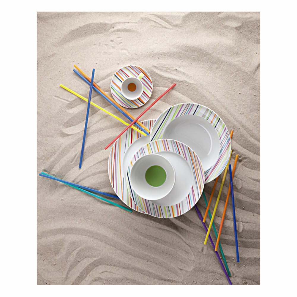 Thomas Sunny Day Frühstücksteller, Kuchenteller, Teller, Porzellan, Sunny Stripes / Bunt Gestreift, Spülmaschinenfest, 22 cm, 10222