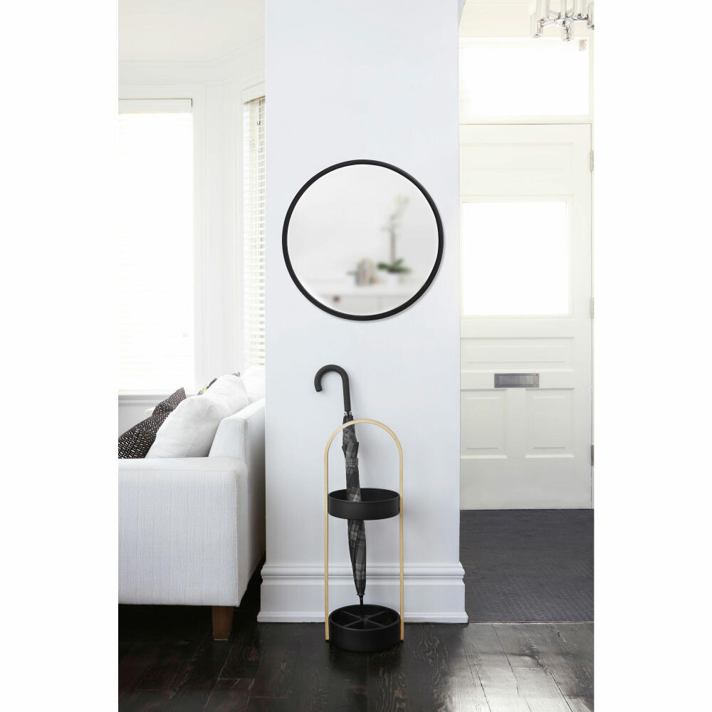 Umbra Hub wall mirror, wall mirror, decorative mirror, decorative mirror, glass, black, Ø 61 cm, 1008243-040