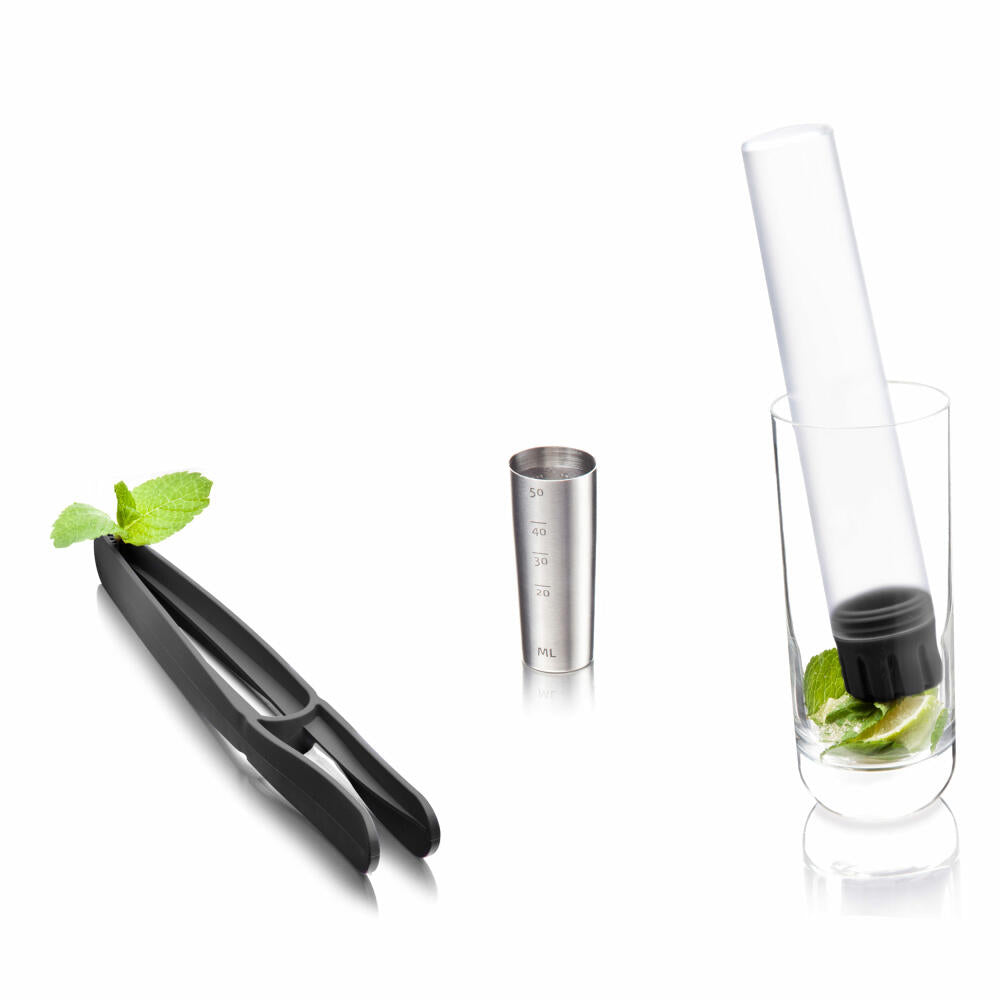 Vacu Vin Cocktail- und Bar Set 3-tlg., Barbesteck, Zange, Stößel, Barmaß, Jigger, Kunststoff, Edelstahl, Mehrfarbig, 7850360