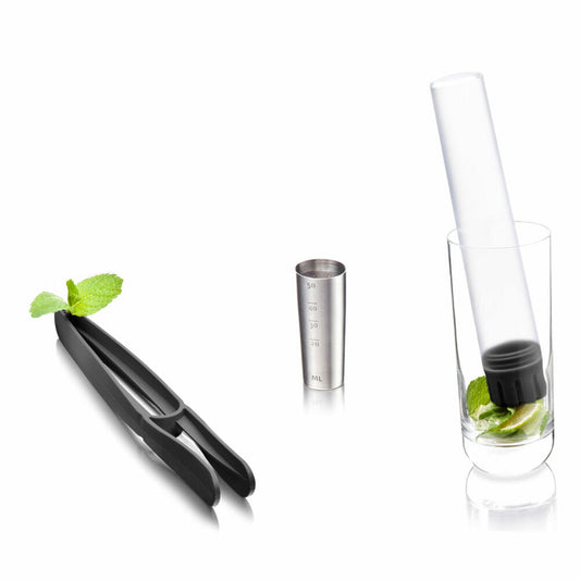 Vacu Vin Cocktail- und Bar Set 3-tlg., Barbesteck, Zange, Stößel, Barmaß, Jigger, Kunststoff, Edelstahl, Mehrfarbig, 7850360