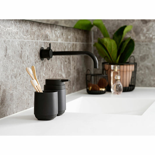 Zone Denmark Zahnbürstenbecher Time, Zahnputzbecher, Beton, Black, H 9.8 cm, 28115