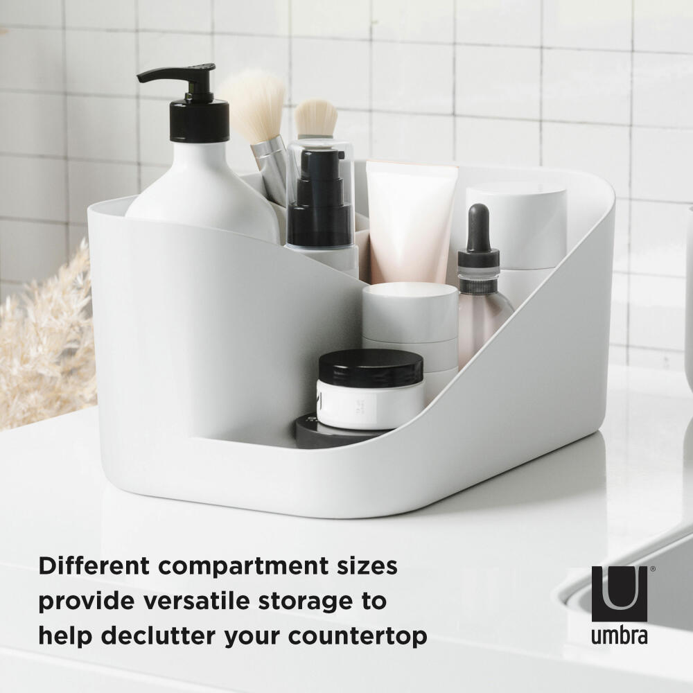 Umbra Kosmetik-Organizer Glam, Make Up Aufbewahrungsbox, Aufbewahrung, Kunststoff, Weiß, Grau, 1016977-910