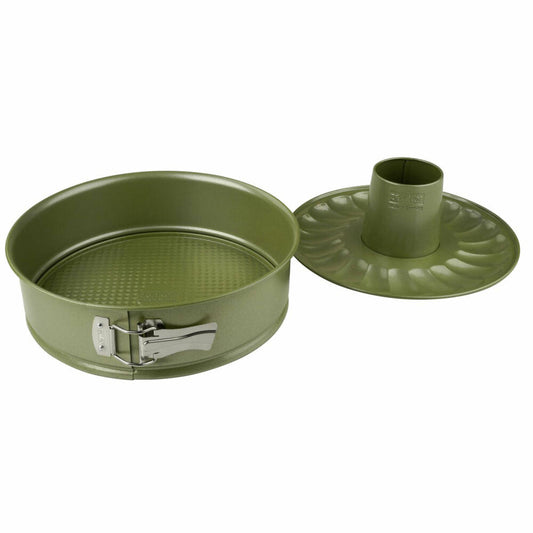 Zenker Springform Green Vision with flat and tube base, baking pan, cake pan, sheet steel, Sparkling Green, 26 cm, 7453
