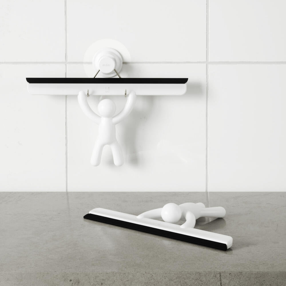 Umbra Shower Squeegee Buddy, Wiper, with Hanging Bracket, Plastic, Silicone, White, 27 cm, 1021303-660