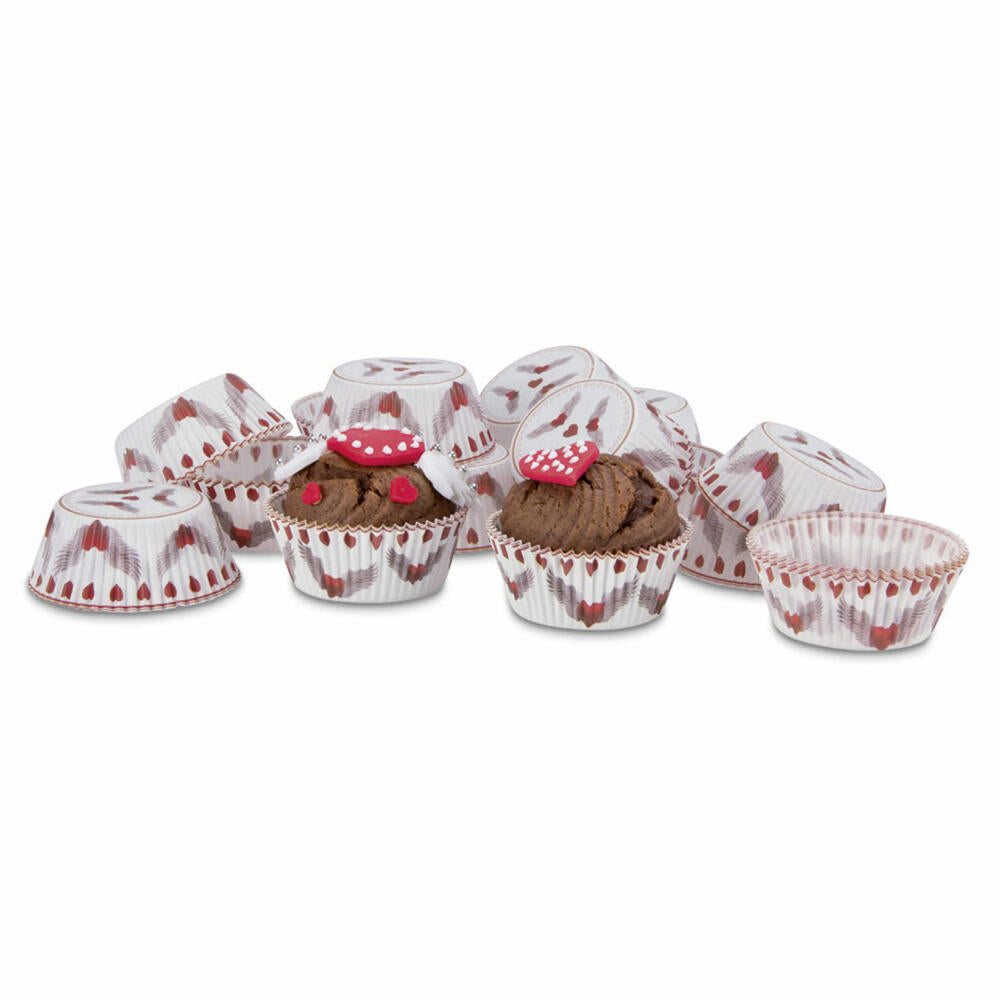 Städter Paper Baking Cups Flying Heart Maxi, 50 pieces, paper cups, baking pan, muffin cups, paper, 335738