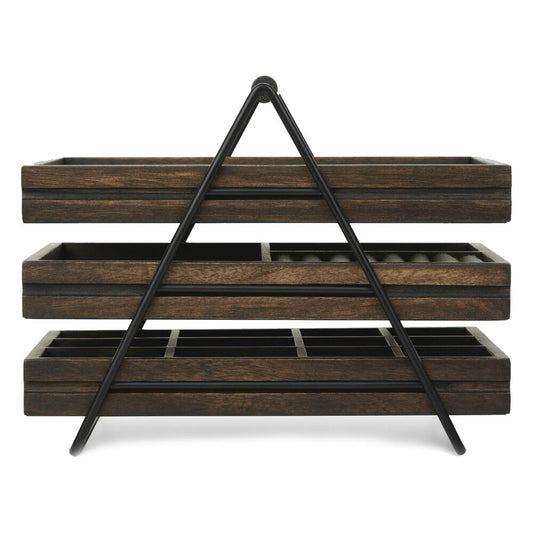 Umbra Terrace Jewelry Tray, Jewelry Tray, Jewelry Storage, Storage, Wood, Black / Walnut, 25 cm, 1004037-048