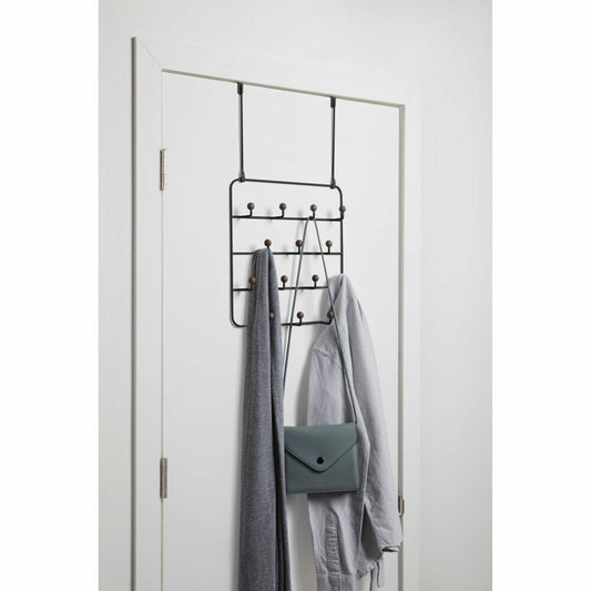 Umbra Estique Türgarderobe mit 14 Haken, Türhaken ohne Bohren, Wandgarderobe, Stahl, 1004045-048