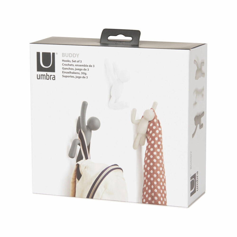 Umbra BUDDY wall hook, coat hook, wardrobe, hook, living, hallway, home accessory, ABS, set of 3, multicolored, 318165-023