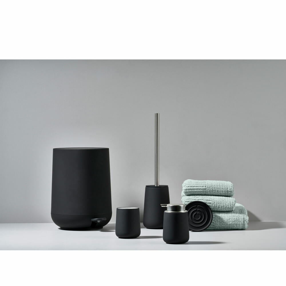 Zone Denmark Toilettenbürste Nova, Toilettenbürstengarnitur, WC-Garnitur, Klobürste, Porzellan, Black, 330100