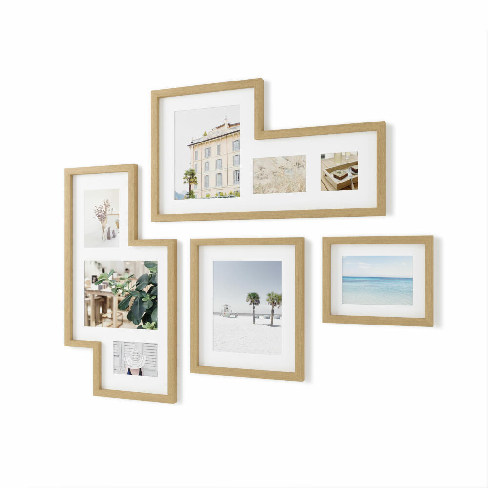 Umbra picture frame set Mingle Gallery 4-piece, photo frame, plastic, MDF, natural, 70 x 39 cm, 1015592-1104