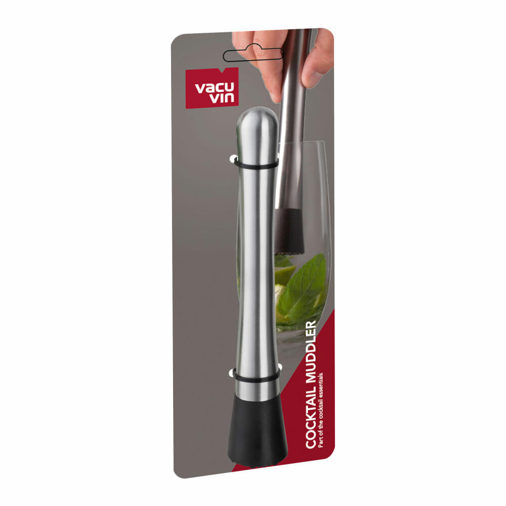 Vacu Vin cocktail muddler, drink muddler, cocktail crusher, bar accessories, plastic, stainless steel, silver, black, 78545606