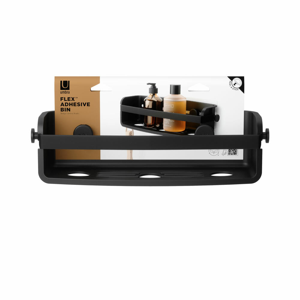 Umbra Duschablage Flex zum Kleben, Duschregal, Kunststoff, Schwarz, 33 x 12 x 9 cm, 1021300-040