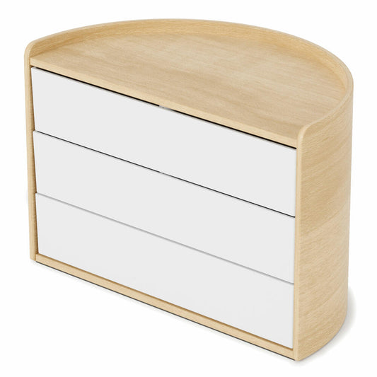 Umbra Schmuckaufbewahrung Moona, Makeup Organizer, Schmuckbehälter, 3-lagig, Weiß, Natur, 1014748-668