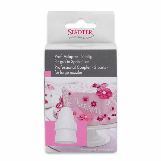 Städter professional adapter large, 2-piece, for piping nozzles, attachment, piping nozzle, baking accessories, plastic, 224018