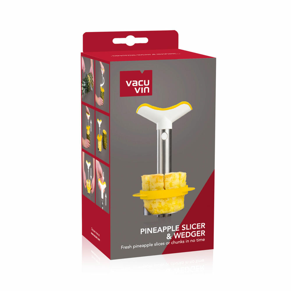 Vacu Vin Ananasschneider & Teiler, Obstschneider für Ananas, Edelstahl, Weiß, 4874360