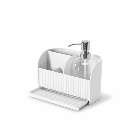 Umbra Sink Caddy Sling with Soap Dispenser, ABS Plastic, White, 17 x 21 x 18 cm, 1019722-660