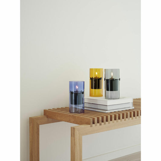 Stelton lantern Lucie Azure, for oil candles, borosilicate glass, blue, 17.5 cm, 497-2