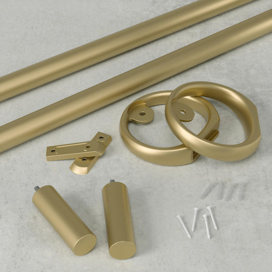 Umbra Ringlet extendable curtain rod, curtain rod, steel, aluminum, gold, 107-305 cm, 1019044-240