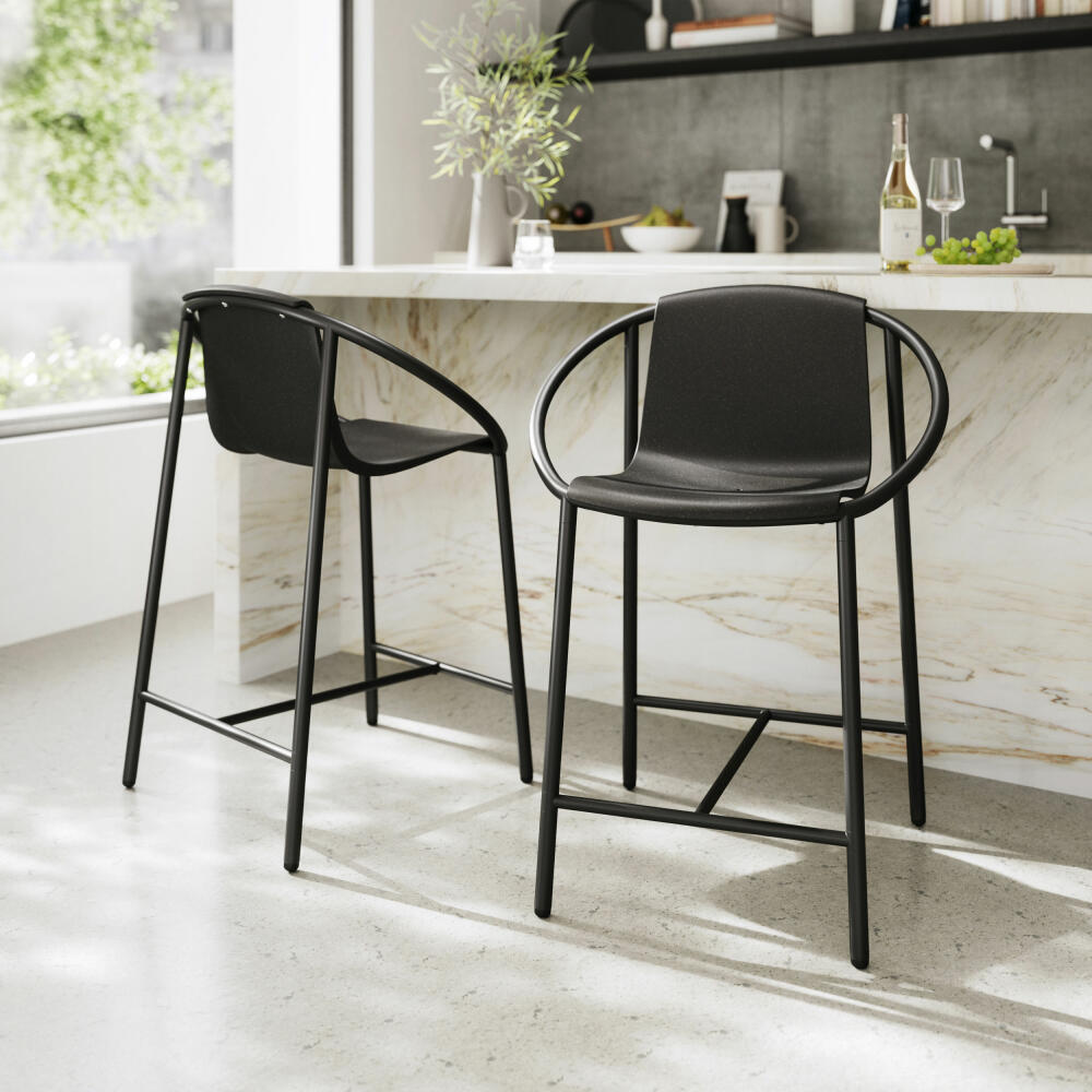 Umbra bar stool Ringo, bar stool, high chair, steel, plastic, black, 90 cm, 1020873-040