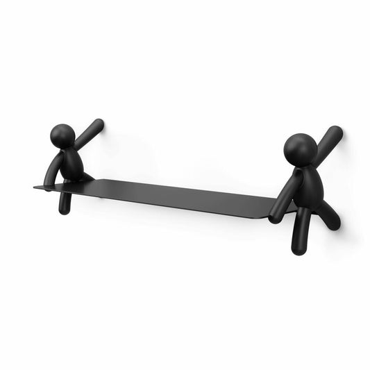 Umbra Buddy wall shelf, floating design, steel, plastic, black, 46 x 14 cm, 1015705-040
