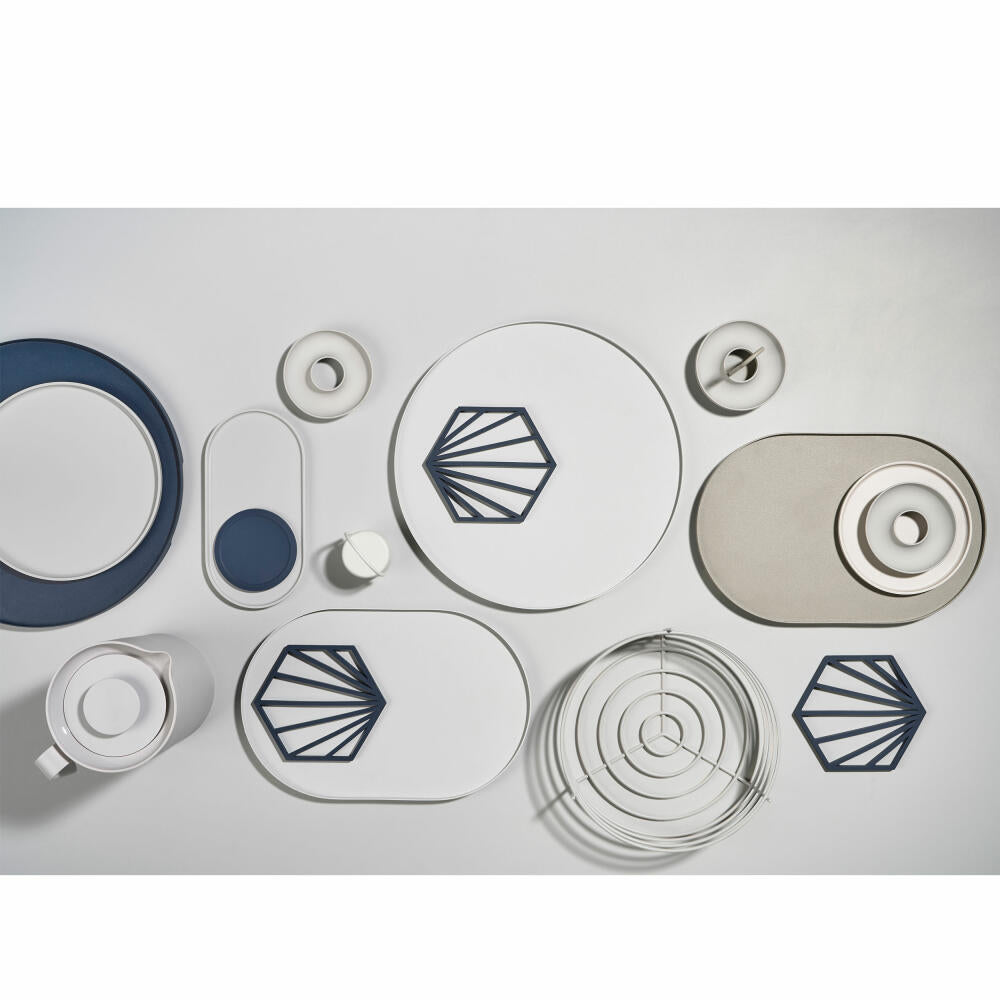 Zone Denmark Tablett Singles, Serviertablett, Dekotablett, Metall / Eisen, Warm Grey, Ø 35 cm, 332038