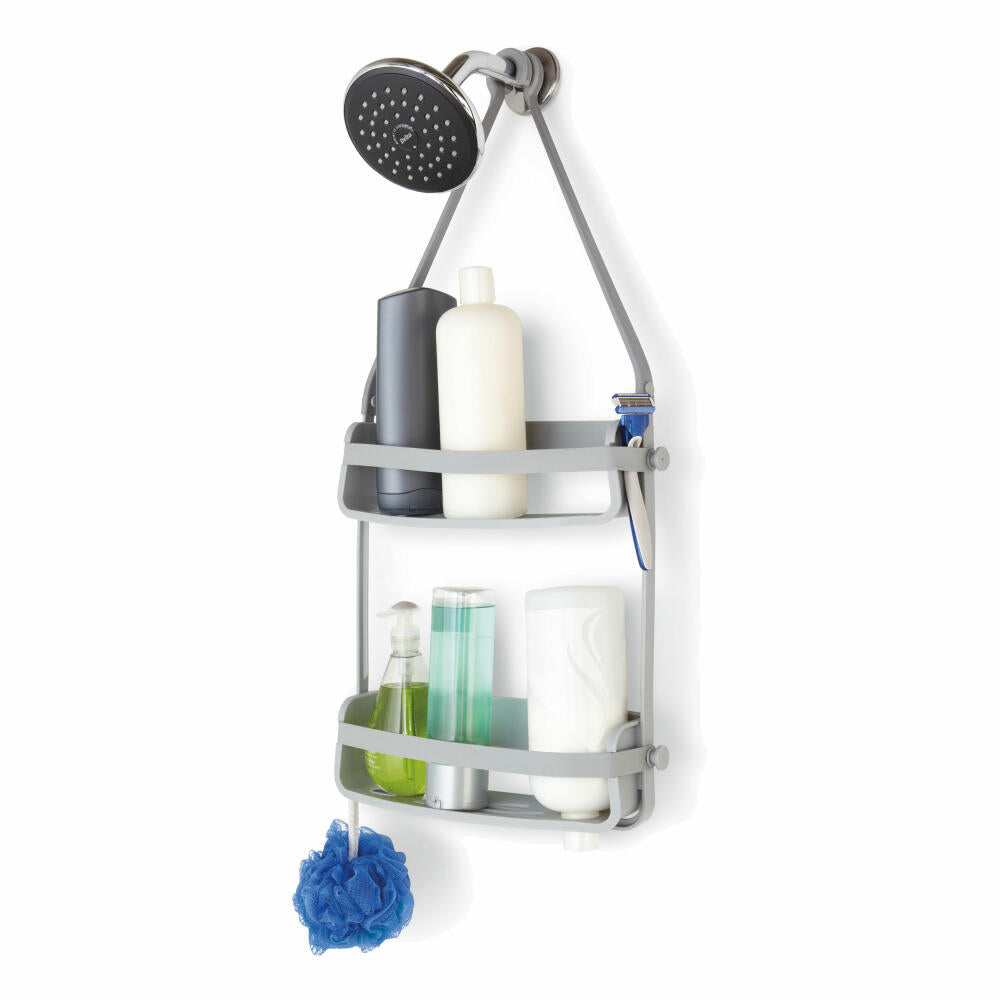 Umbra Flex shower shelf, shower shelf, shower shelf, shower valet, plastic / rubber, grey, 32 cm, 023460-918