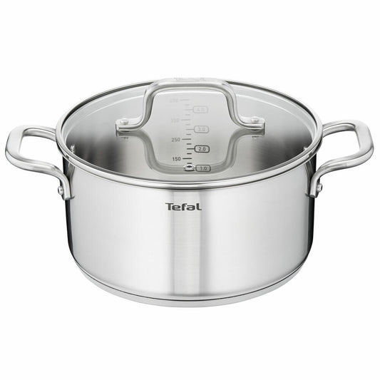 Tefal Virtuoso pot set, 7-piece, cooking pot, pot, saucepan, induction-suitable, stainless steel, E492S7