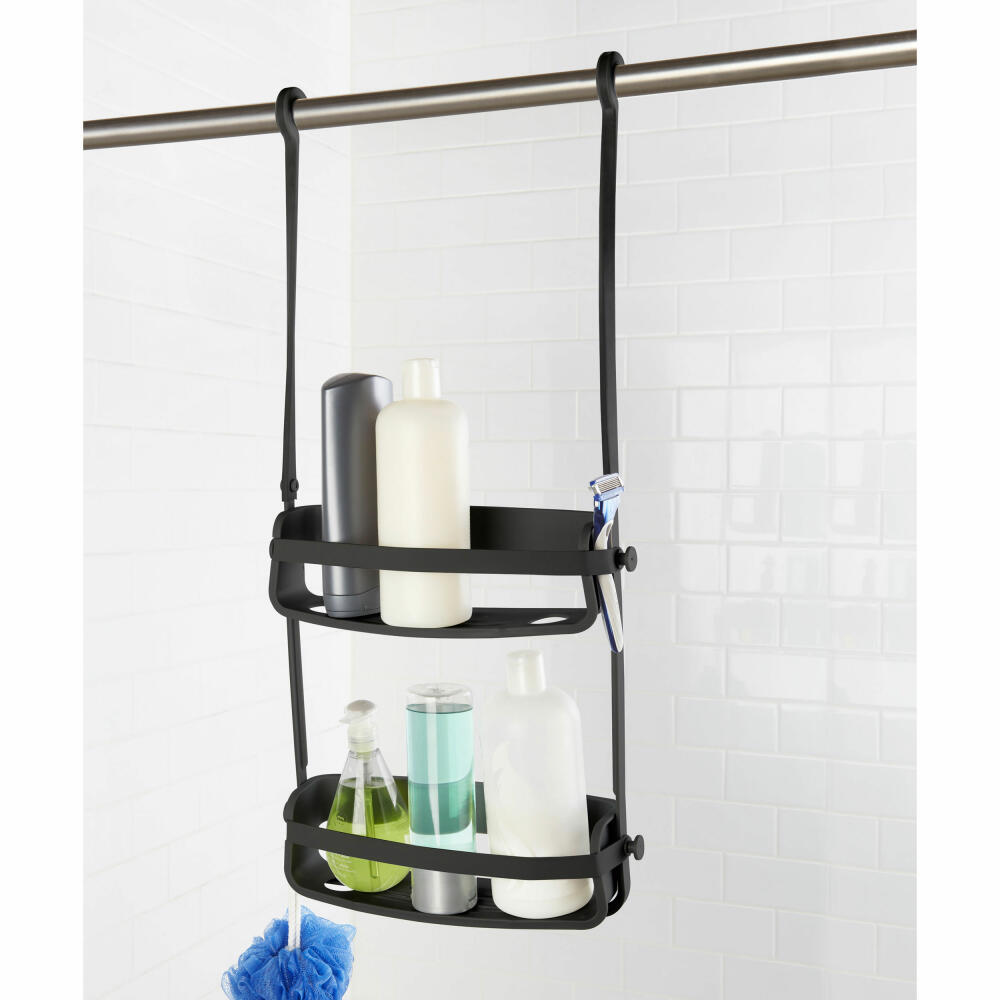 Umbra shower shelf Flex, shower shelf, shower caddy, plastic, black, 023460-040