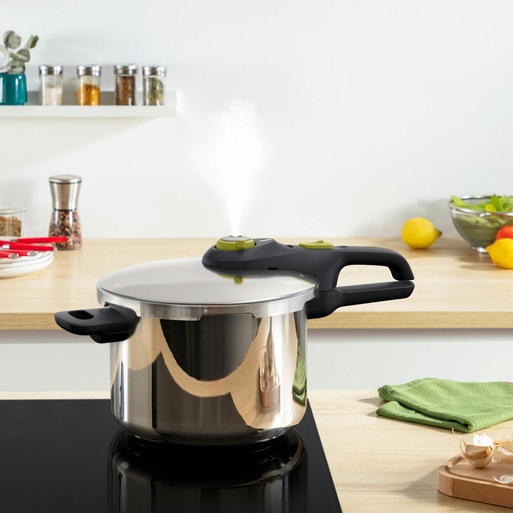 Tefal Secure 5 Neo Schnellkochtopf, mit Korb, Kochtopf, Topf, induktionsgeeignet, Edelstahl, 6 L, YS22Q25