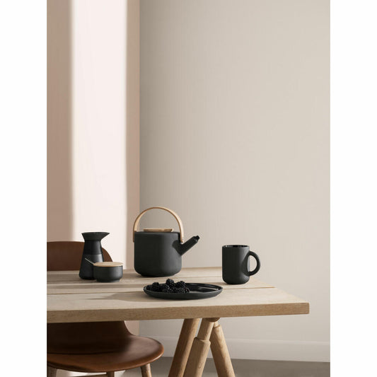 Stelton Theo Becher 2er-Set, Trinkbecher, Kaffeetasse, Steingut, Schwarz, 350 ml, x-639