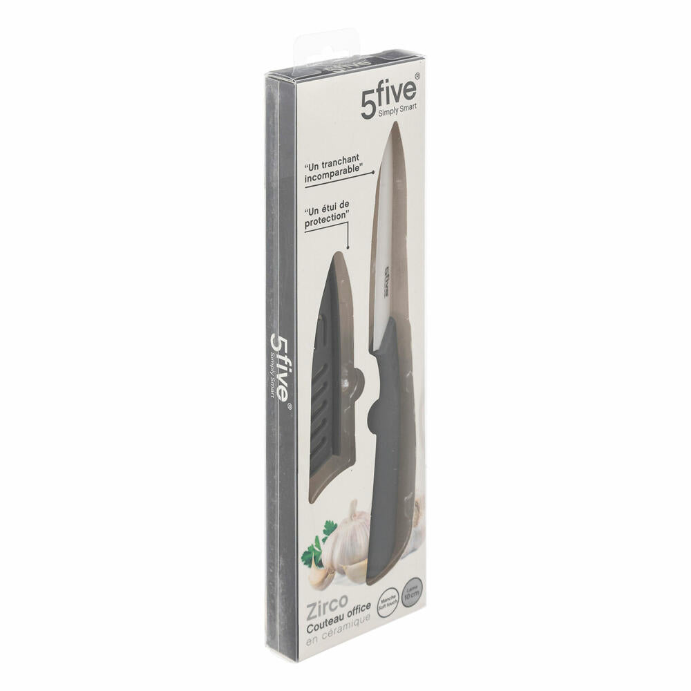 5five Simply Smart Keramik-Schälmesser Zirco, Keramik, Kunststoff, Grau, Klinge 10 cm, 146631