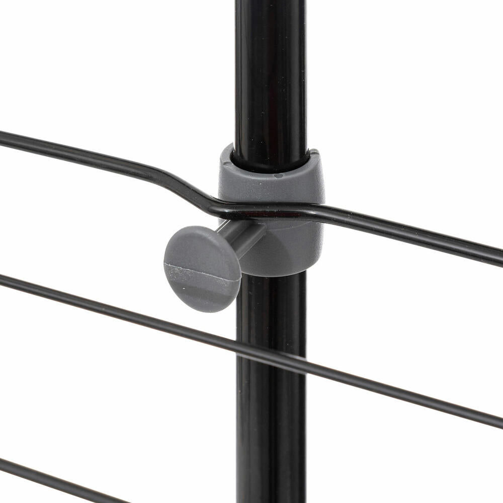 5five Simply Smart Klappbarer Wäscheständer Mojave Turm, Stahl, PP-Kunststoff, Schwarz, 30 Meter, 186172