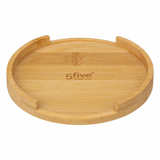 5five Simply Smart Utensilienhalter Natureo mit Löffelablage, Keramik, Bambus, Weiß, 18 cm, 194232A