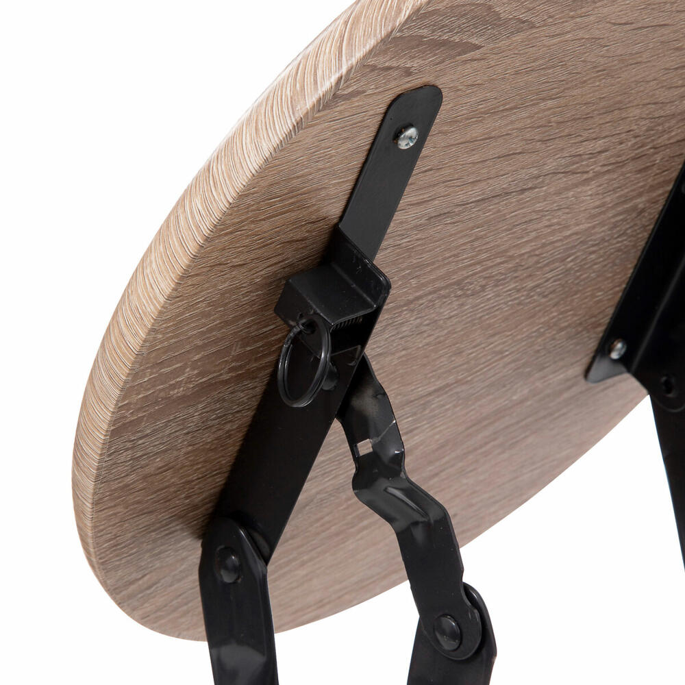 5five Simply Smart folding stool in wood look, seat stool, steel, MDF, brown, 46.5 cm, 164661