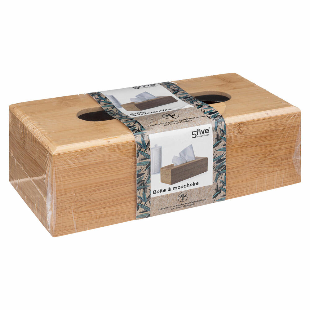 5five Simply Smart tissue dispenser, tissue box, bamboo, MDF, beige, 161047