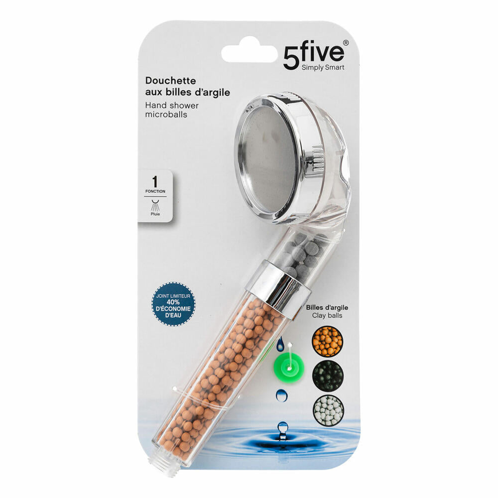 5five Simply Smart Wasserspar-Duschkopf, Kunststoff, verchromter Stahl, Transparent, 161007