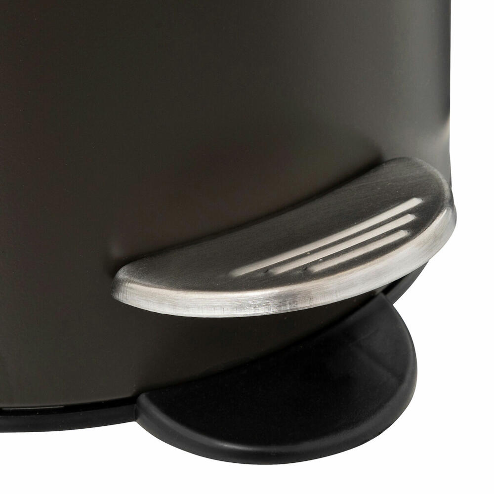 5five Simply Smart Abfalleimer Modern Color Soft Close, Kosmetikeimer, Metall, Bambus, Karbongrau, 3 Liter, 174572F