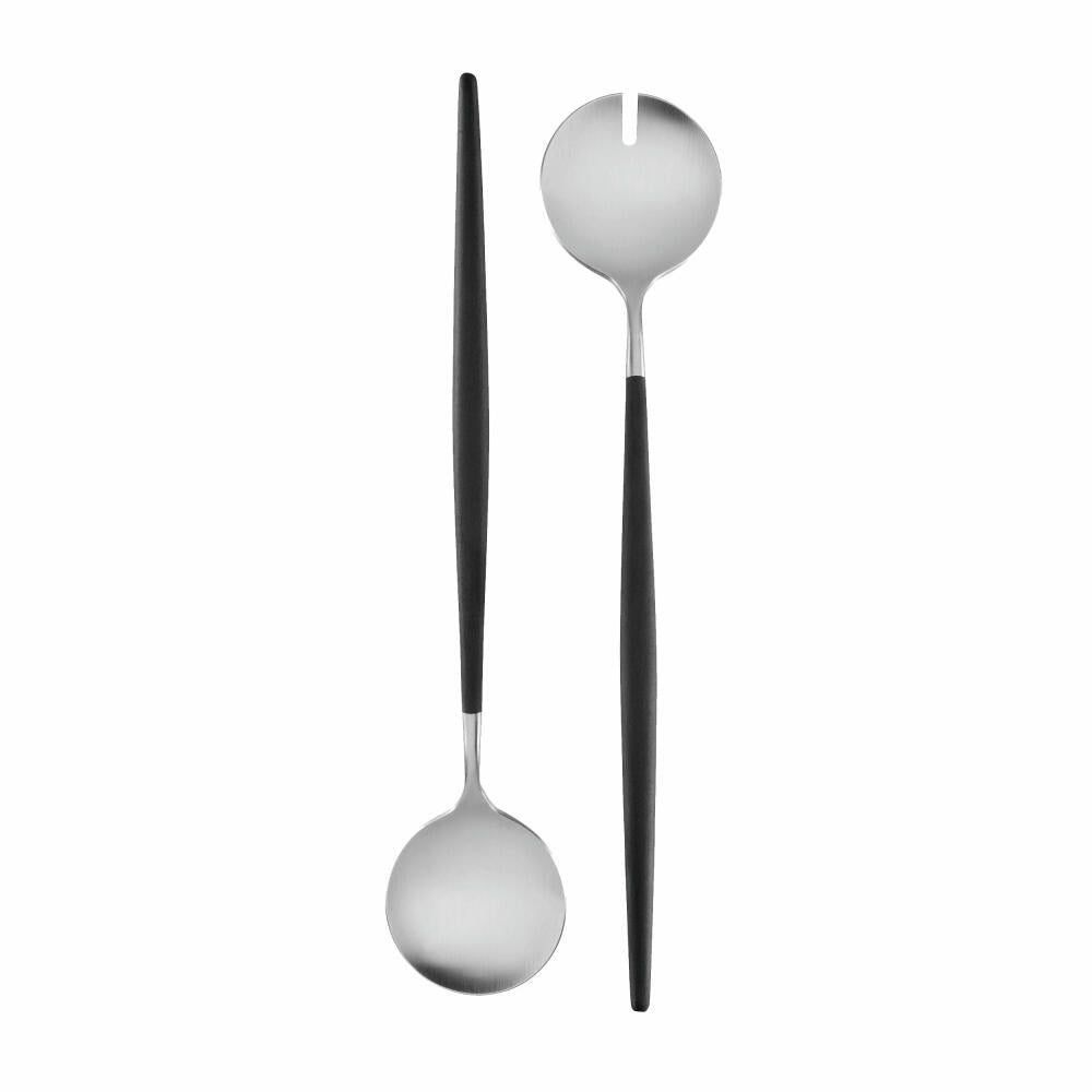 ASA Selection Goa salad cutlery, salad fork, salad spoon, cutlery, stainless steel, black, 29 cm, 32118950