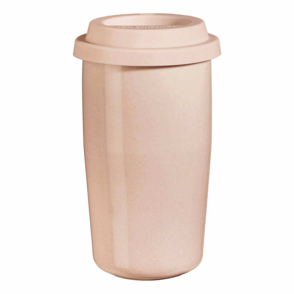 ASA Selection cup & go thermo mug rose, lid rose, insulated mug, drinking mug, porcelain / silicone, pink, 350 ml, 34712024