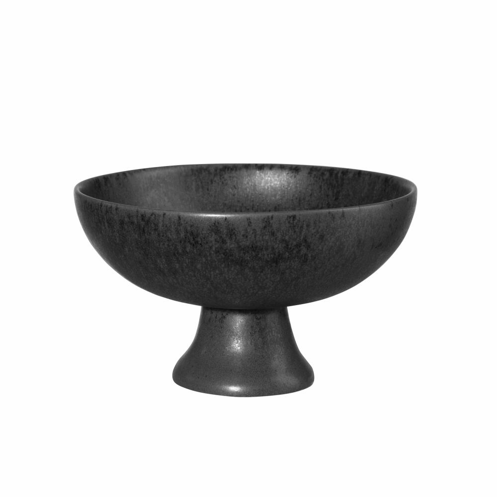 ASA Selection Grande bowl on foot, fruit bowl, decorative bowl, bowl, stoneware, Black Iron, Ø 21 cm, 3789174