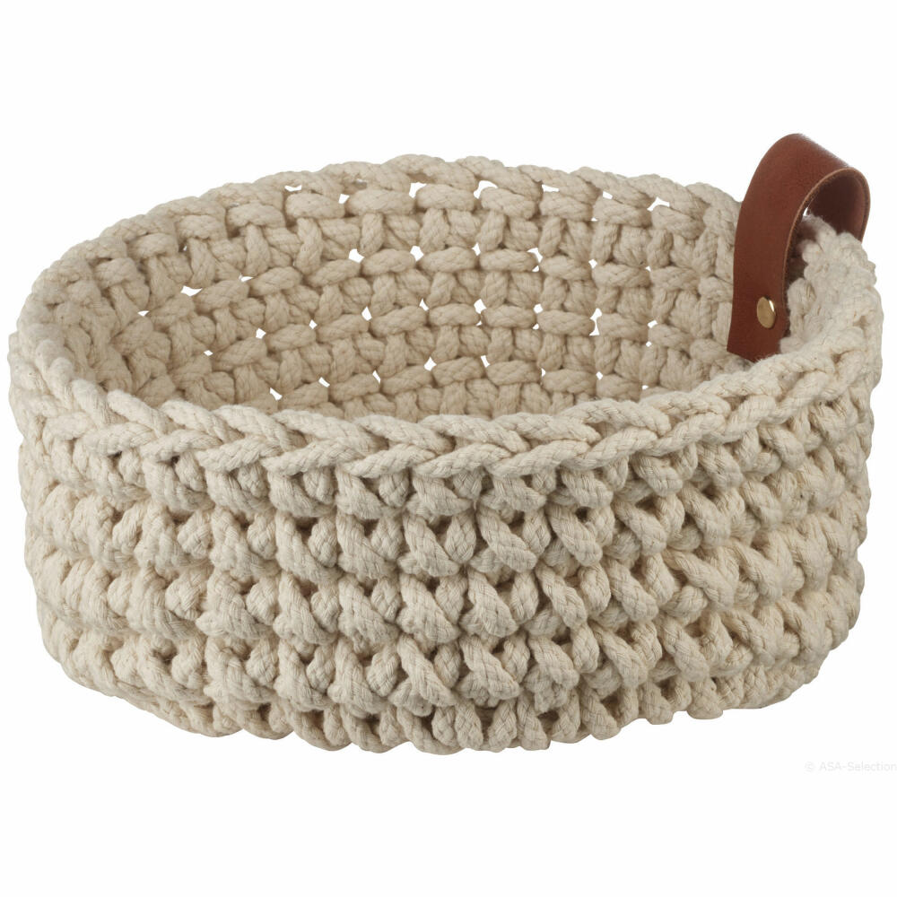 ASA Selection baskets Crochet basket M Ecru, bread basket, basket, decorative basket, decoration, cotton, Ø 20 cm, 37881065