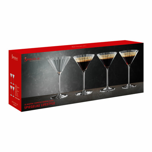 Spiegelau LifeStyle Martini, 4er Set, Martiniglas, Cocktailschale, Aperitifglas, Kristallglas, 220 ml, 4450194