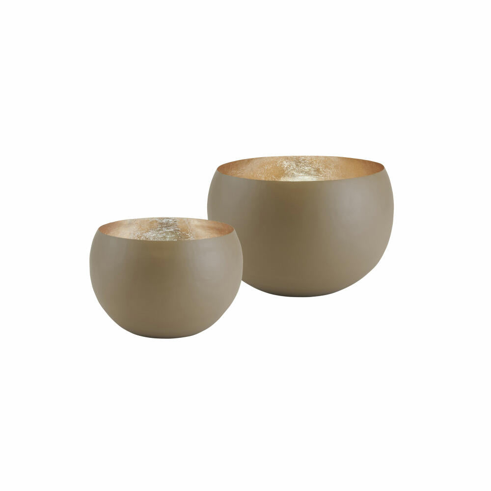 Gift Company Windlicht Madras XL, 2er Set, Kerzenhalter, Eisen, Sandstone / Gold, 1101406029