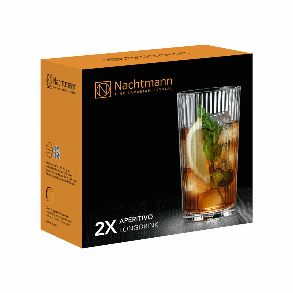 Nachtmann Aperitivo Becher Large, 2er Set, Longdrinkglas, Trinkglas, Cocktailglas, Kristallglas, 395 ml, 105577
