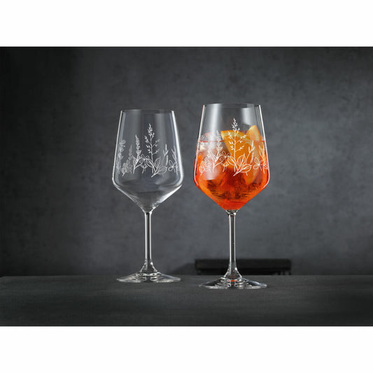Nachtmann Tattoo wine/spritz glass Botanical White, set of 2, wine glass, long drink glass, crystal glass, 630 ml, 105722